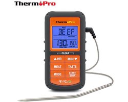 ThermoPro TP-06S Digitale thermometer Thermometer met timer voor BBQ, barbecue, grill, vlees, keuken, voedsel, koken