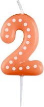Amscan Cijferkaars 2 Wax 6,5 Cm Oranje