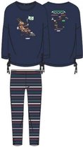 Woody pyjama meisjes/dames - donkerblauw - geit - 202-1-TUL-S/895 - maat 128