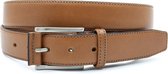 JV Belts Camel heren riem - heren riem - 3.5 cm breed - Camel - Echt Leer - Taille: 100cm - Totale lengte riem: 115cm