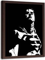 Foto in frame , Superman 2, Film personage , 70x100cm , wit zwart , Premium print