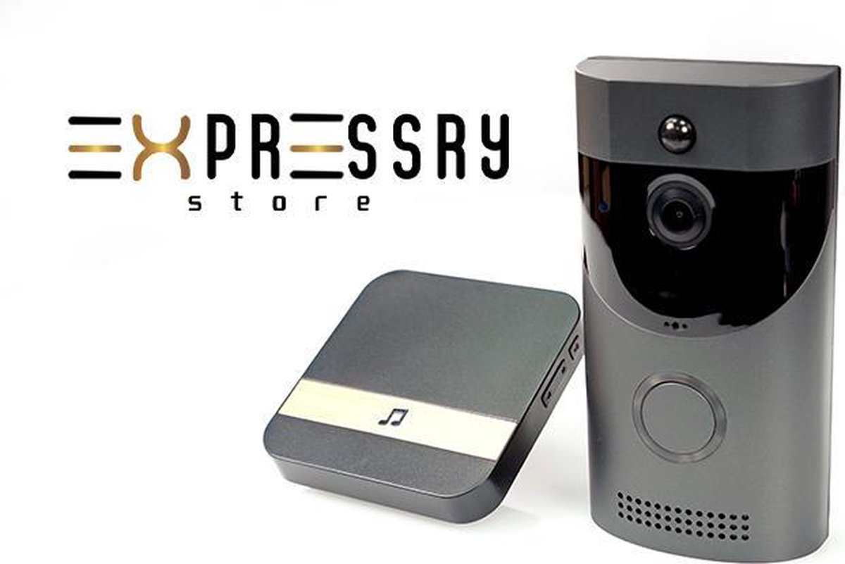Deurbel met Camera en WiFi - Full HD - Draadloze Slimme Deurbel met Bewegingsdetectie en Intercom - Inclusief Gong met 52 ring melodieën - Zwart