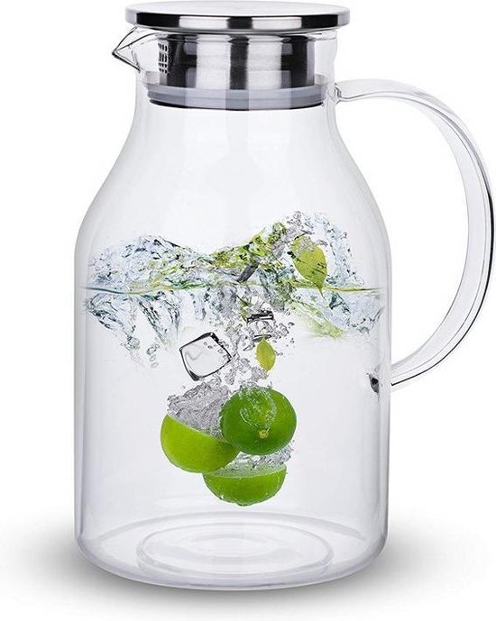 Waterkan met Filter – 1.7 L – Karaf voor Warm/Koud Water – Met Deksel –  Theepot – Glas | bol.com