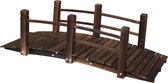 Outsunny Tuin en vijverbrug hout sierbrug met reling tot 180 kg donkerbruin 152,5 x 67 x 48 cm