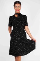 Voodoo Vixen Korte jurk -XXL- Frances Heart Polka Dot Tea Zwart