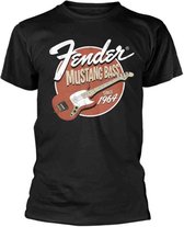 Fender Heren Tshirt -L- Mustang Bass Zwart