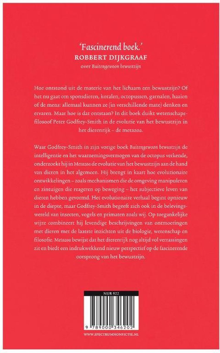 Boekomslag met rode achtergrond en witte tekst. De titel is 'Fascinerend boek.' door Robbert Dijkgraaf.