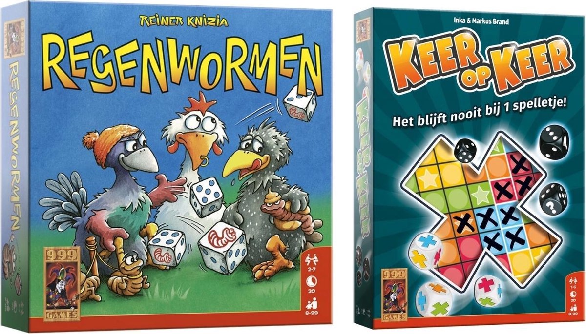 Spellenbundel - Dobbelspel - 2 Stuks - Regenwormen & Keer op Keer