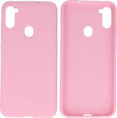 Hoesje Geschikt voor de Samsung Galaxy A11 - Backcover Color Telefoonhoesje - Roze