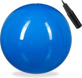 Relaxdays fitnessbal 85 cm - gymbal - zitbal - yogabal pilatesbal - voor op kantoor - PVC - blauw