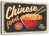 Schilderij Uithangbord Chinese food, 2 maten, zwart/rood/beige