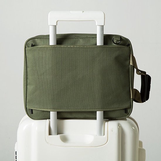 fictie veiligheid Bengelen Clever travel Handbagage tas met koffer bevestiging - Groen - Sorteervakken  | bol.com