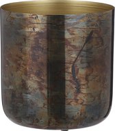 House Of Seasons Bloempot Antiek Azar 19 X 19 Cm Staal Goud