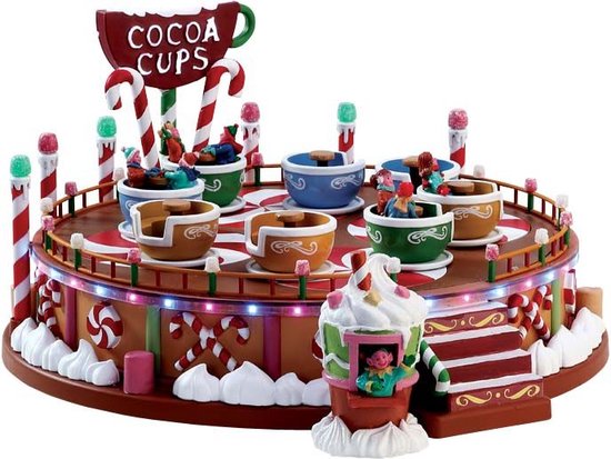 Foto: Lemax cocoa cups set of 2 with 4 5v adaptor kersthuisjes kerstdorpen