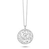 Velini Jewels-96528W-925 Zilver Hanger+ketting- gerodineerd gezet met Cubic Zirkonia-45+5 cm verlengstuk