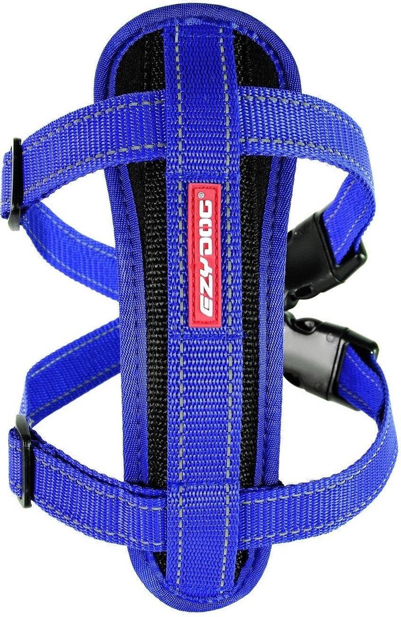 EzyDog Chest Plate Hondentuig met Autogordel Zekering - Honden Harnas - XS - Blauw