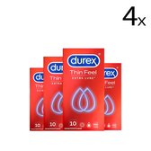Durex Condooms Thin Feel - Extra Lube - 4x 10 stuks