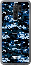 Xiaomi Redmi 9 Hoesje Transparant TPU Case - Navy Camouflage #ffffff