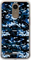 LG K10 (2018) Hoesje Transparant TPU Case - Navy Camouflage #ffffff