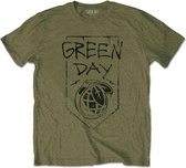 Tshirt Homme Green Day -L- Grenade Bio Vert