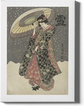 Walljar - Utagawa Kuniyoshi - Snow Walk - Muurdecoratie - Canvas schilderij