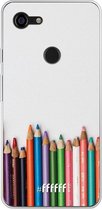 Google Pixel 3 XL Hoesje Transparant TPU Case - Pencils #ffffff