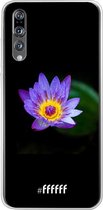 Huawei P20 Pro Hoesje Transparant TPU Case - Purple Flower in the Dark #ffffff