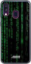 Samsung Galaxy A40 Hoesje Transparant TPU Case - Hacking The Matrix #ffffff