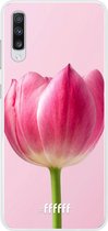 Samsung Galaxy A70 Hoesje Transparant TPU Case - Pink Tulip #ffffff
