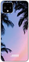 Google Pixel 4 Hoesje Transparant TPU Case - Sunset Palms #ffffff