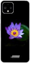 Google Pixel 4 Hoesje Transparant TPU Case - Purple flower in the dark #ffffff