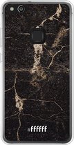 Huawei P10 Lite Hoesje Transparant TPU Case - Dark Golden Marble #ffffff