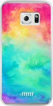 Samsung Galaxy S6 Edge Hoesje Transparant TPU Case - Rainbow Tie Dye #ffffff