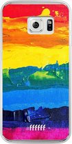 Samsung Galaxy S6 Edge Hoesje Transparant TPU Case - Rainbow Canvas #ffffff