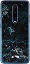 OnePlus 7 Pro Hoesje Transparant TPU Case - Dark Blue Marble #ffffff