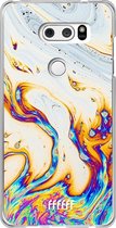 LG V30 (2017) Hoesje Transparant TPU Case - Bubble Texture #ffffff