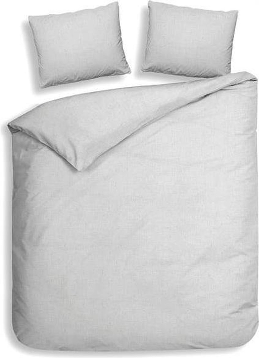 Heckettlane Franela - Flanel - Dekbedovertrek - Tweepersoons - 200x200/220 cm - Silver Grey