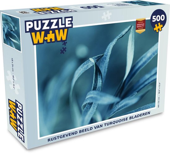 Puzzel Rustgevend beeld van turquoise bladeren - Legpuzzel - Puzzel 500  stukjes | bol.com