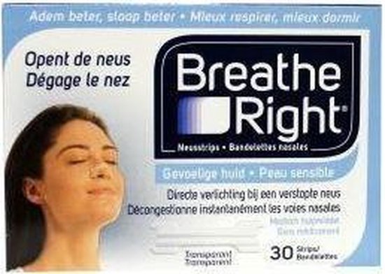Breathe Right - 30 st - Neusstrips - Transparant - Antisnurkmiddel - Breathe Right