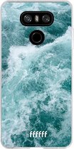 LG G6 Hoesje Transparant TPU Case - Whitecap Waves #ffffff