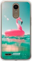 LG K10 (2018) Hoesje Transparant TPU Case - Flamingo Floaty #ffffff