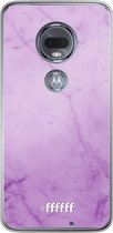 Motorola Moto G7 Hoesje Transparant TPU Case - Lilac Marble #ffffff