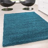 Shaggy Tapijt is 50 mm poolhoogte plat Blauwe kleur