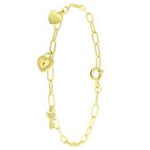 Zilveren goldplated bedelarmband key