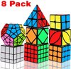 Afbeelding van het spelletje Speed Cube - Speed Cube Set 8 stuks - Speed Cube Giftset - Magic Cube - Kubus Puzzel  - Breinbrekers - voor kinderen en volwassenen - Sinterklaas Cadeau
