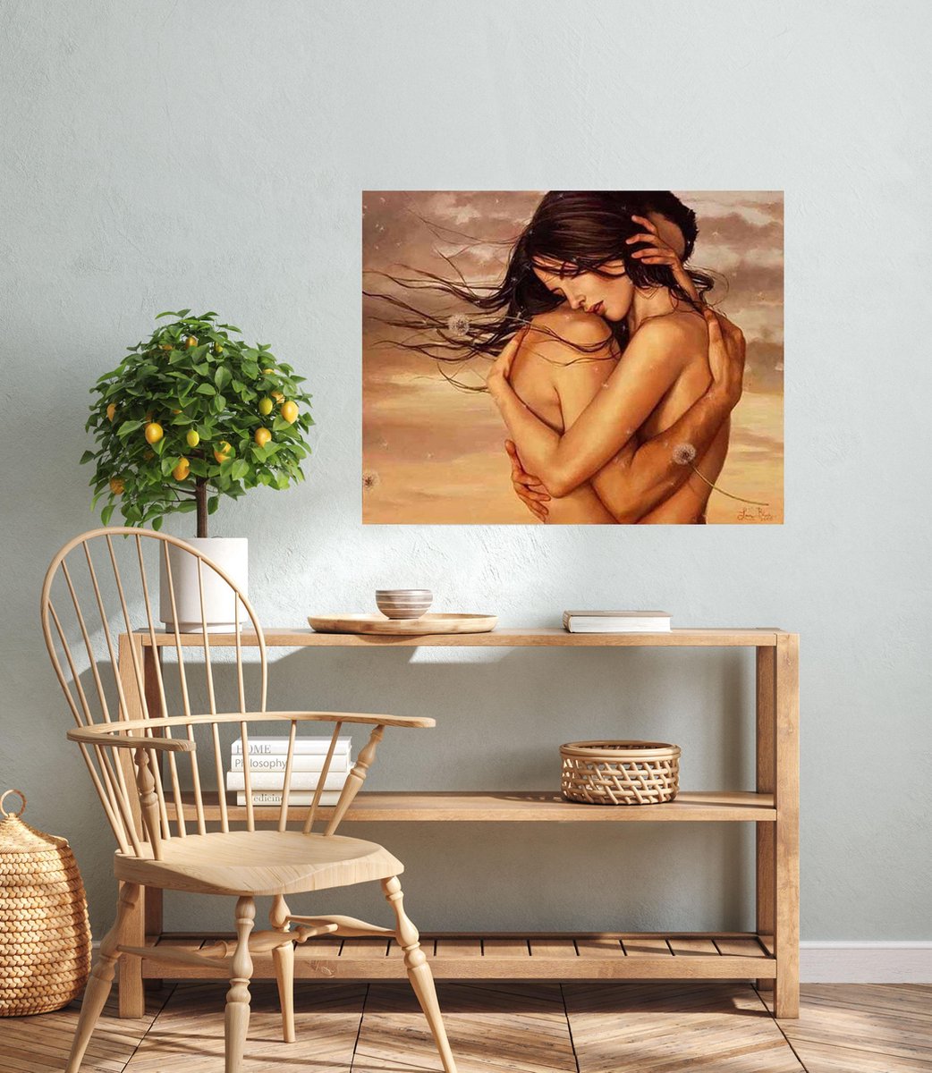 Peinture par numéros bricolage, cadre photo, couple romantique