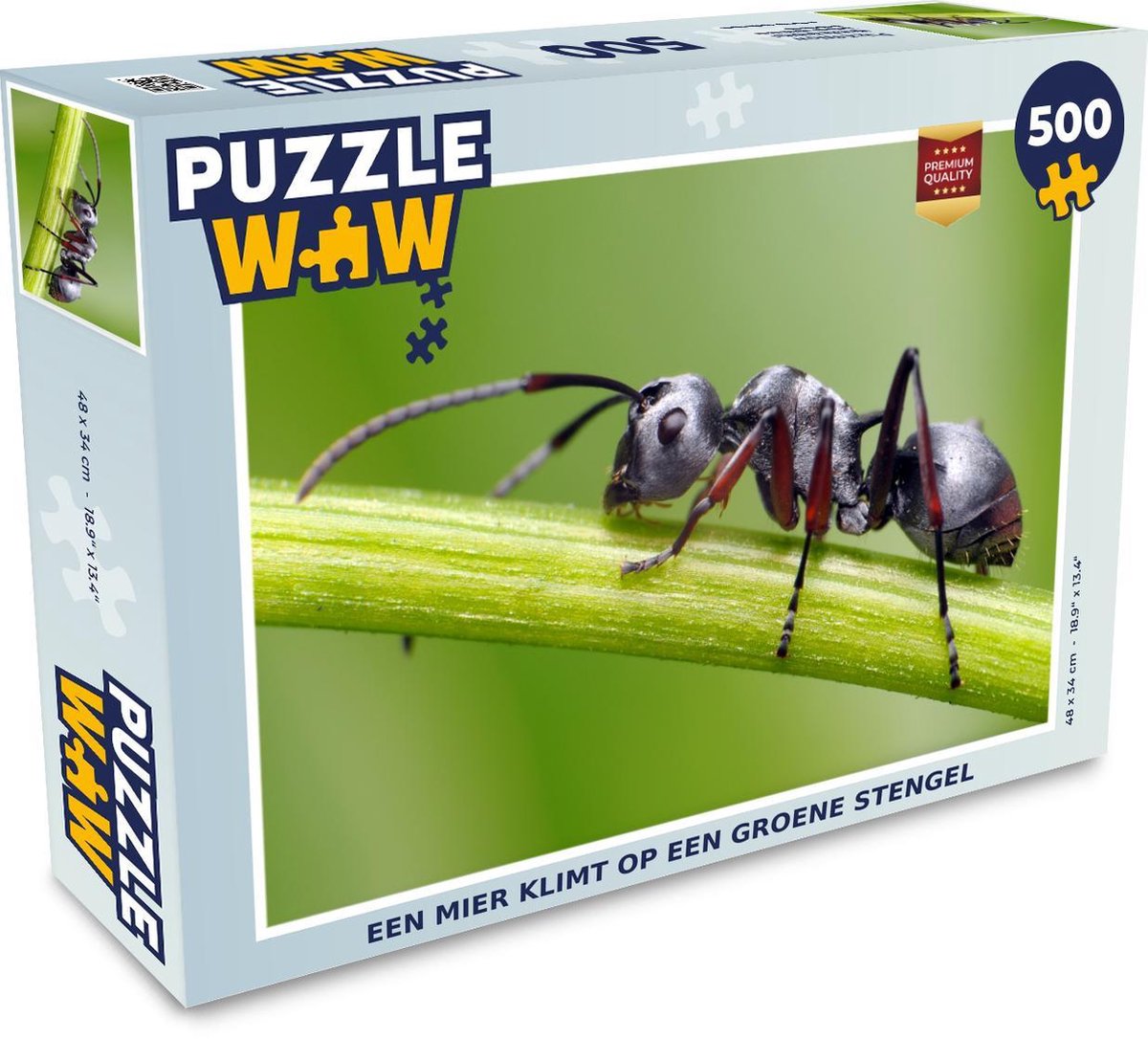 Puzzle Fourmis 500 pièces - Une fourmi grimpe sur une tige verte | bol.com