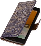 Wicked Narwal | Lace bookstyle / book case/ wallet case Hoes voor LG Bello D335 Blauw