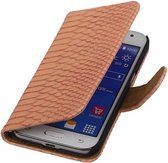 Wicked Narwal | Snake bookstyle / book case/ wallet case Hoes voor Samsung Galaxy Core Prime G360 Lcht Roze