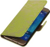 Wicked Narwal | Lace bookstyle / book case/ wallet case Hoes voor Samsung galaxy a8 2015 Groen